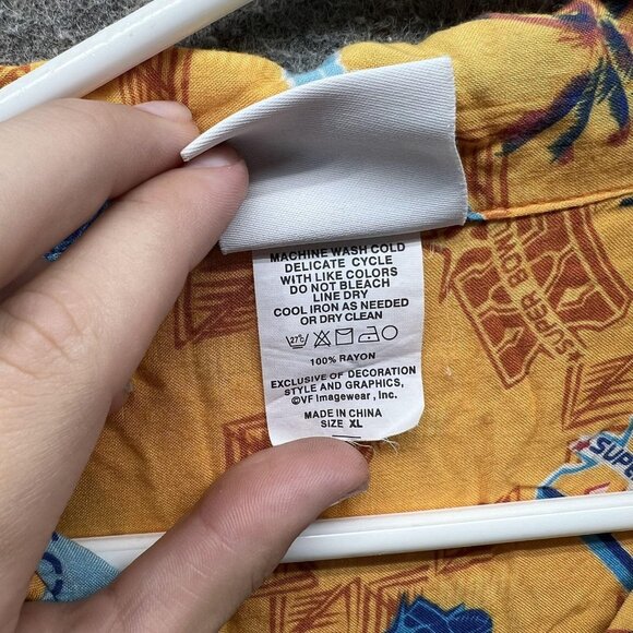 Super Bowl South Florida Shirt Mens XL Yellow NFL Football Hawaiian Rayon - Picture 7 of 10